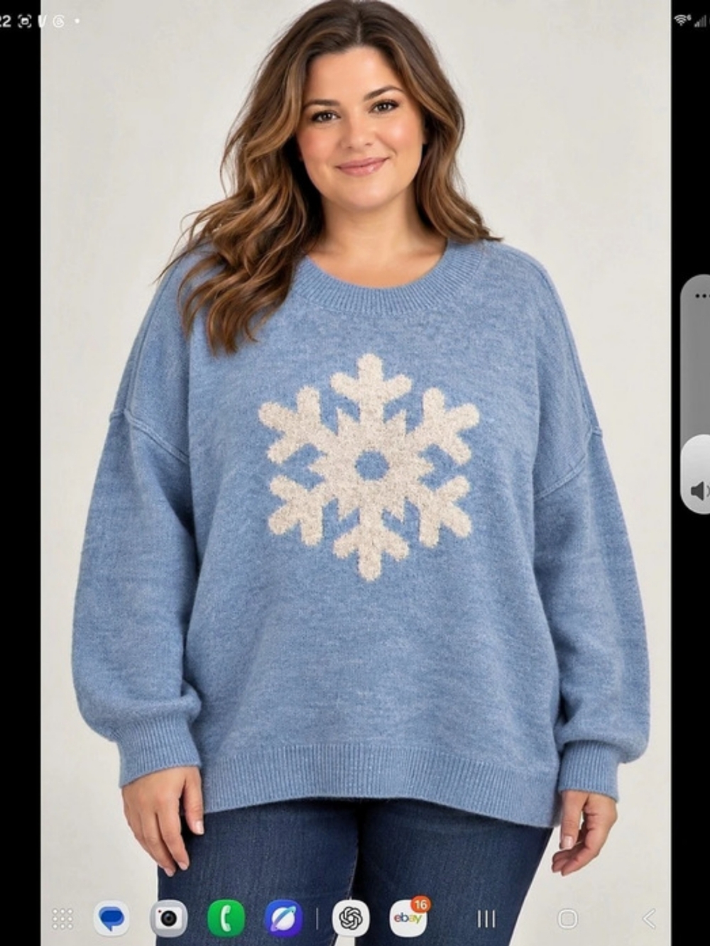 Vince Camuto Snowflake Sweater in Blue Size XXL Like New